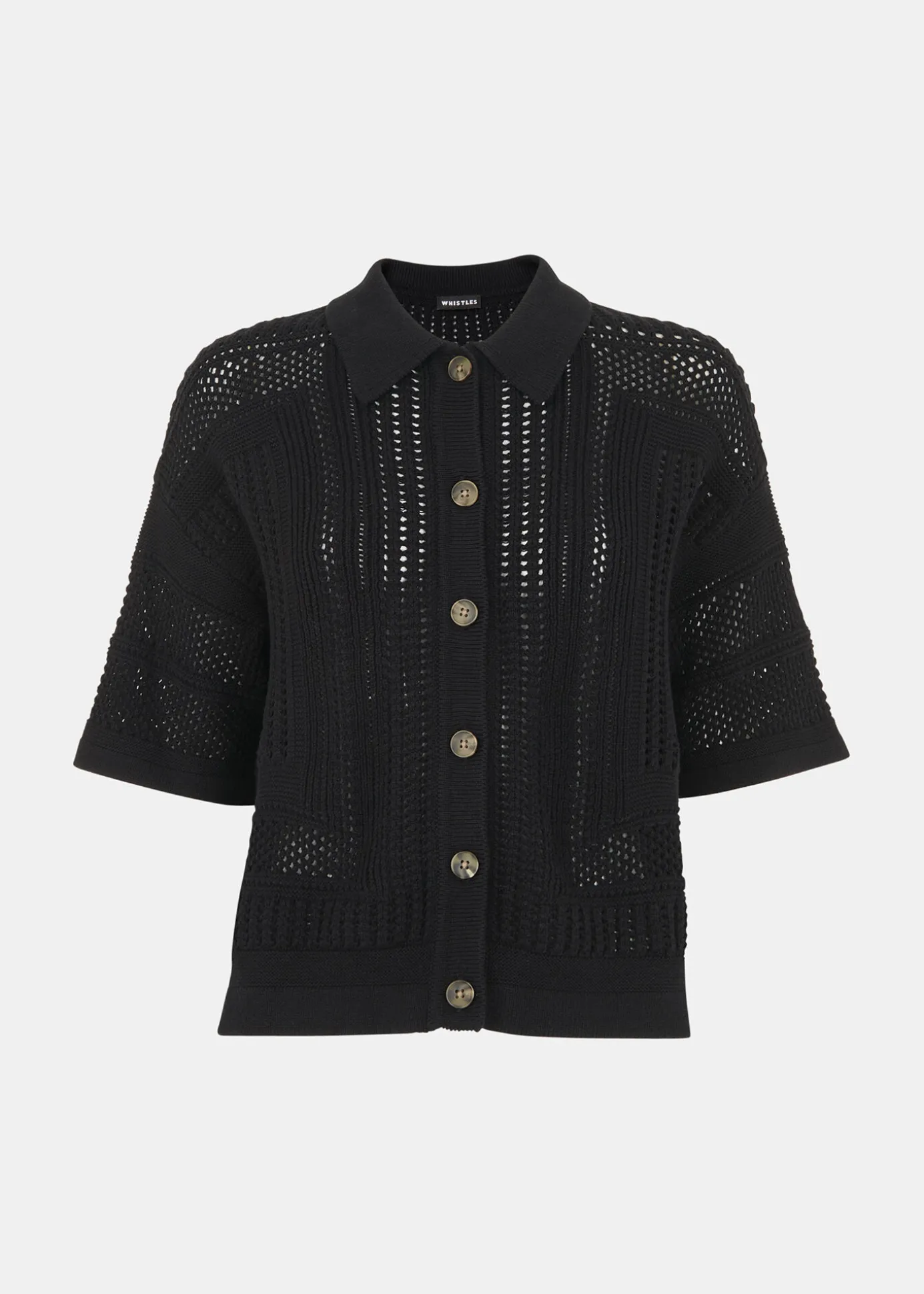 Black Crochet Knitted Shirt