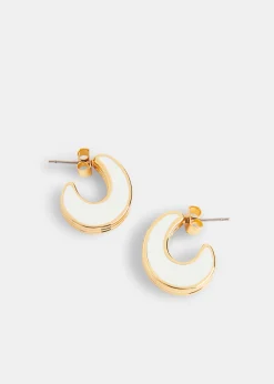 Black Double Enamel Earring