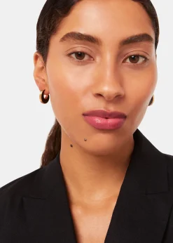 Black Double Enamel Earring