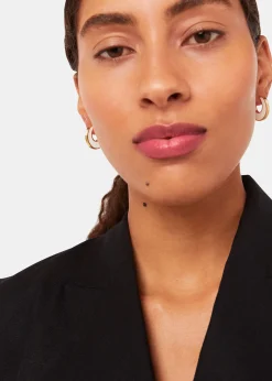 Black Double Enamel Earring