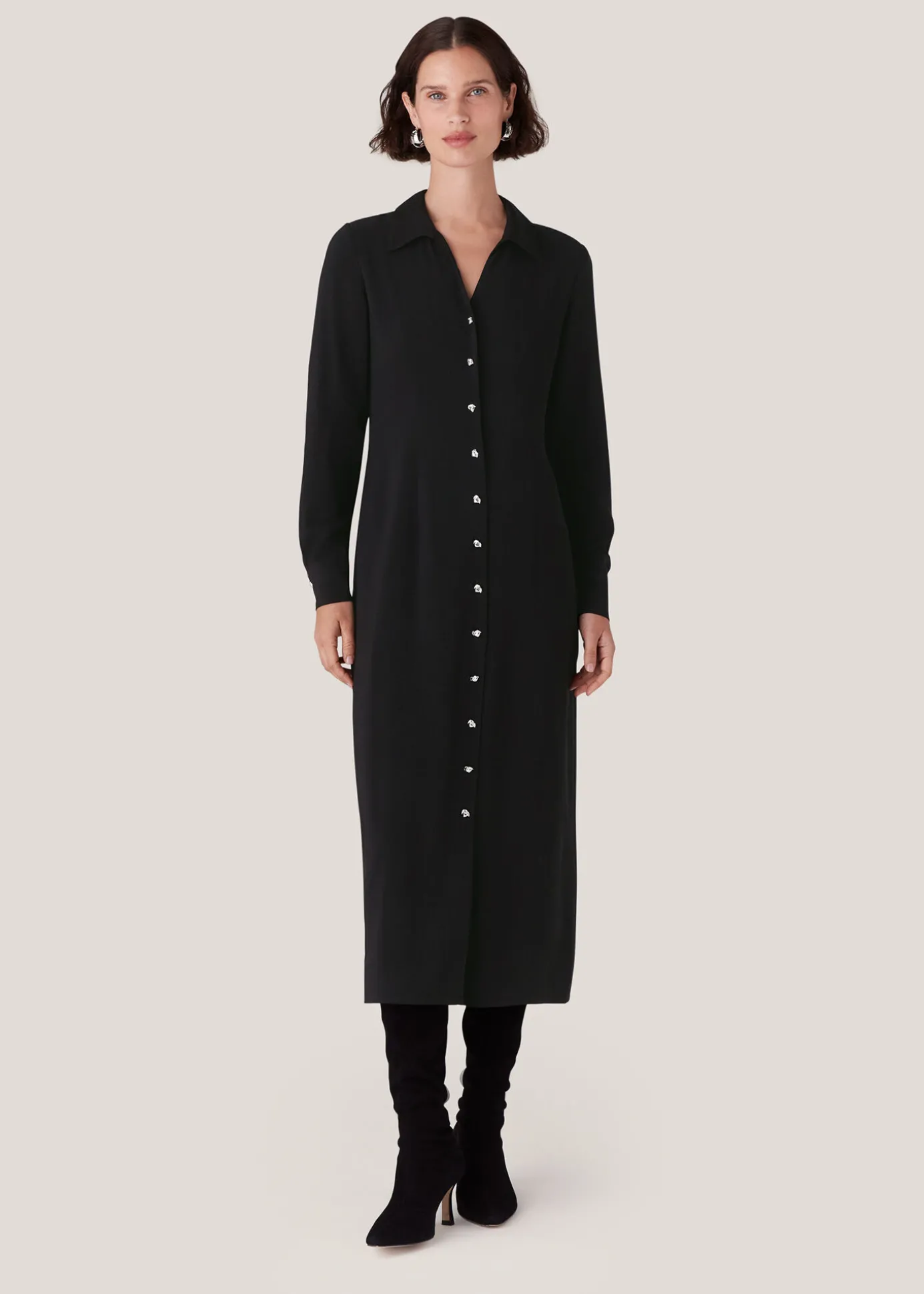Black Elena Shirt Dress