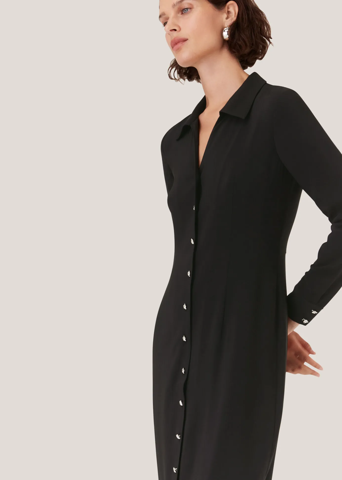 Black Elena Shirt Dress