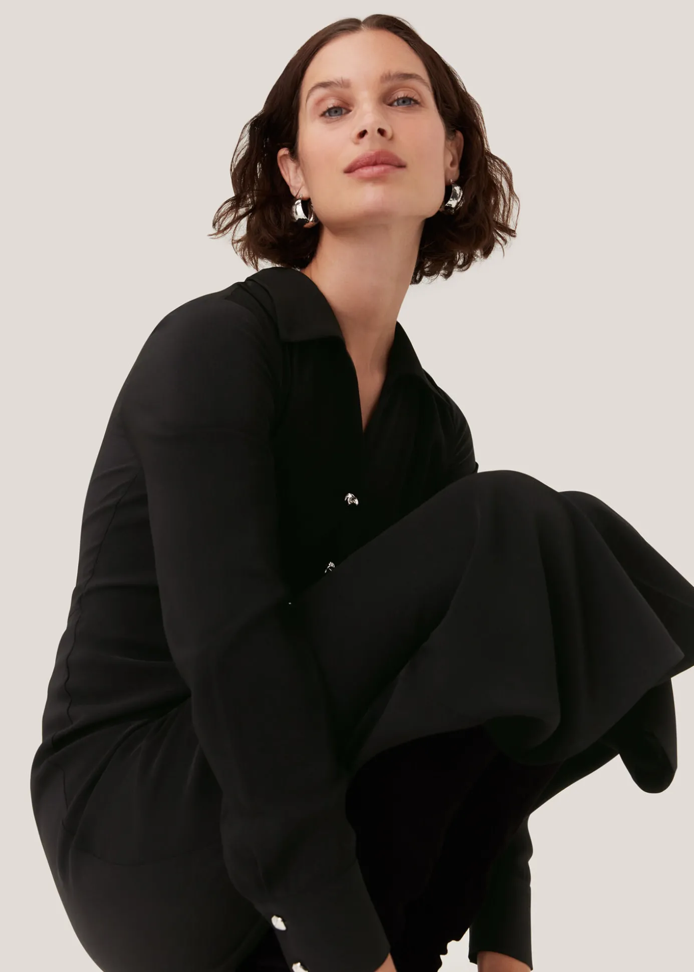 Black Elena Shirt Dress