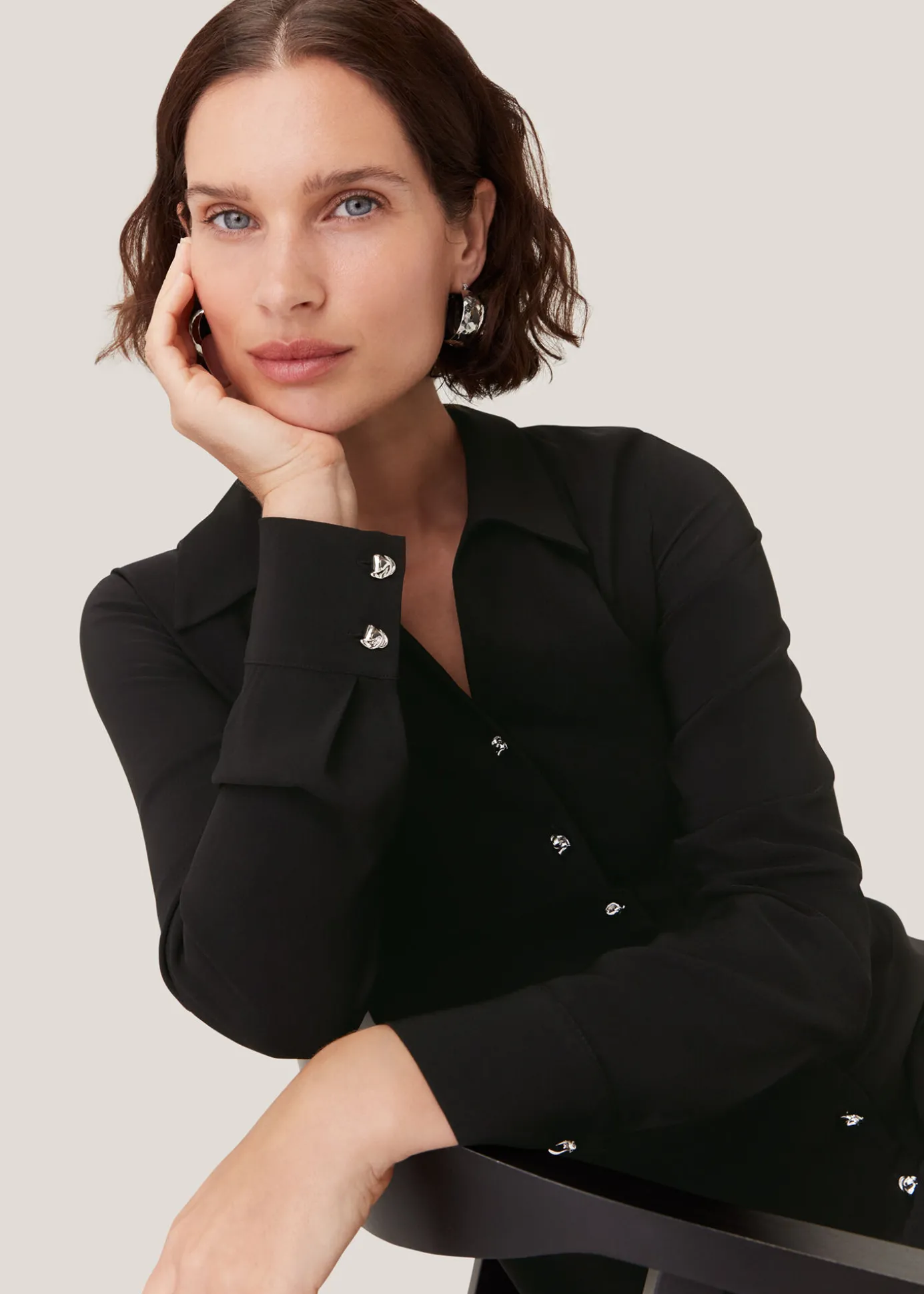 Black Elena Shirt Dress