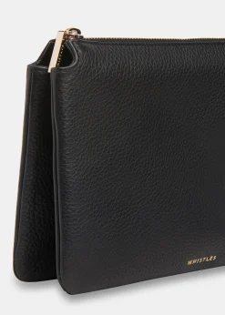 Black Elita Double Pouch Clutch