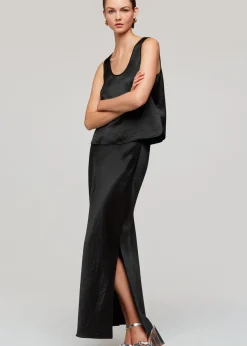 Black Ella Bias Cut Skirt