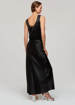 Black Ella Bias Cut Skirt