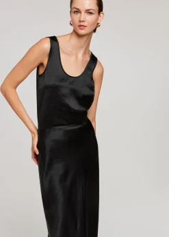 Black Ella Bias Cut Skirt