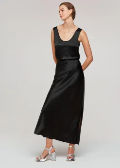 Black Ella Bias Cut Skirt