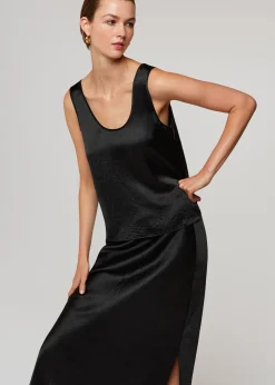 Black Ella Bias Cut Skirt