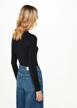 Black Essential Ribbed Crew