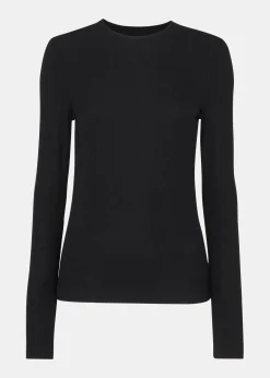 Black Essential Ribbed Crew