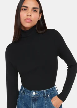 Black Essential Ribbed Polo