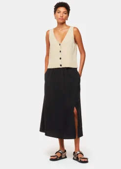Black Eva Elasticated Waist Skirt