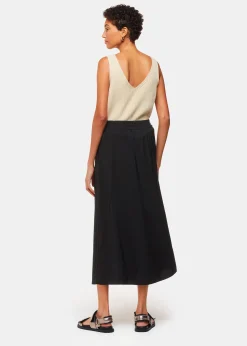 Black Eva Elasticated Waist Skirt