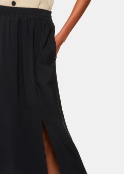 Black Eva Elasticated Waist Skirt
