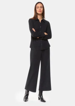 Black Eva Sparkle Cropped Trouser