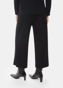Black Eva Sparkle Cropped Trouser