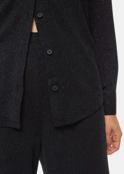 Black Eva Sparkle Cropped Trouser