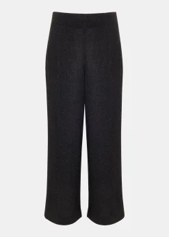 Black Eva Sparkle Cropped Trouser