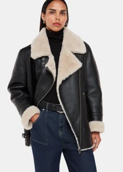 Black Faux Fur Aviator