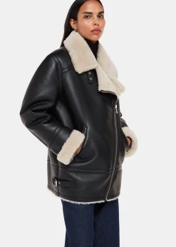Black Faux Fur Aviator
