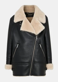 Black Faux Fur Aviator