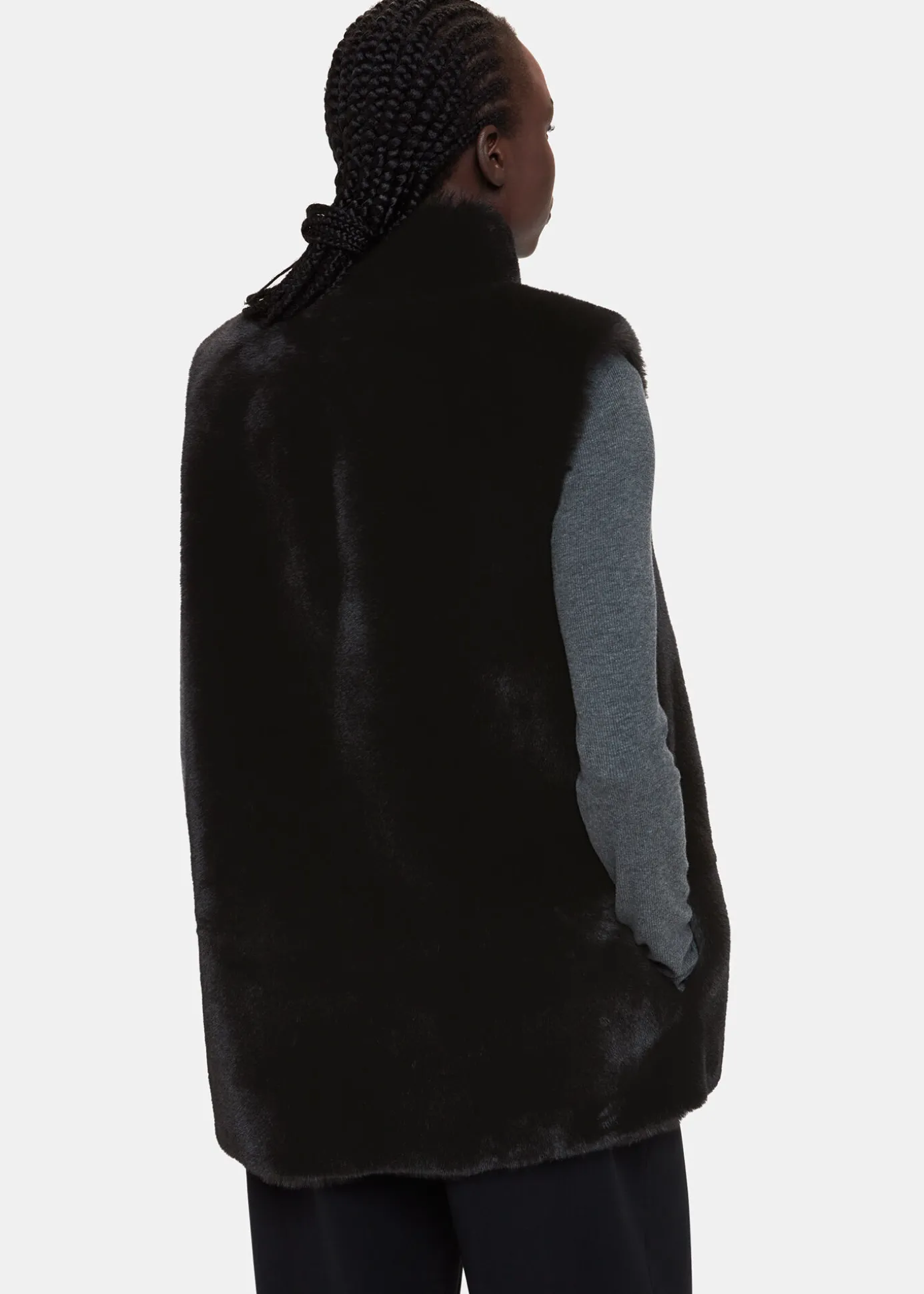 Black Faux Fur Gilet
