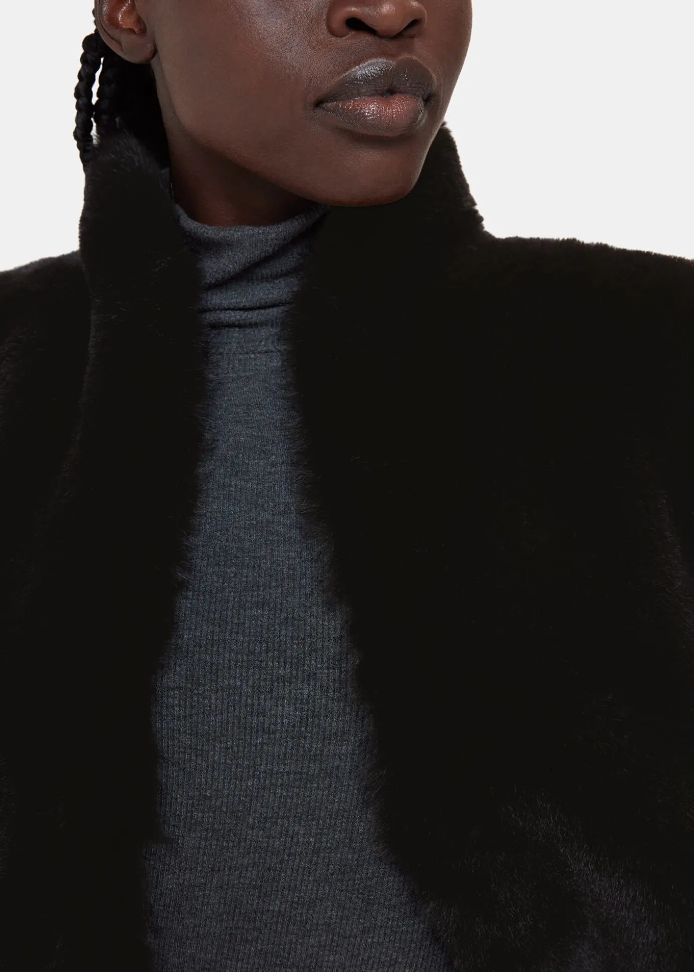 Black Faux Fur Gilet