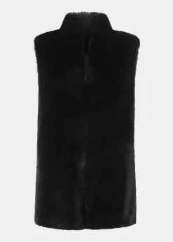 Black Faux Fur Gilet