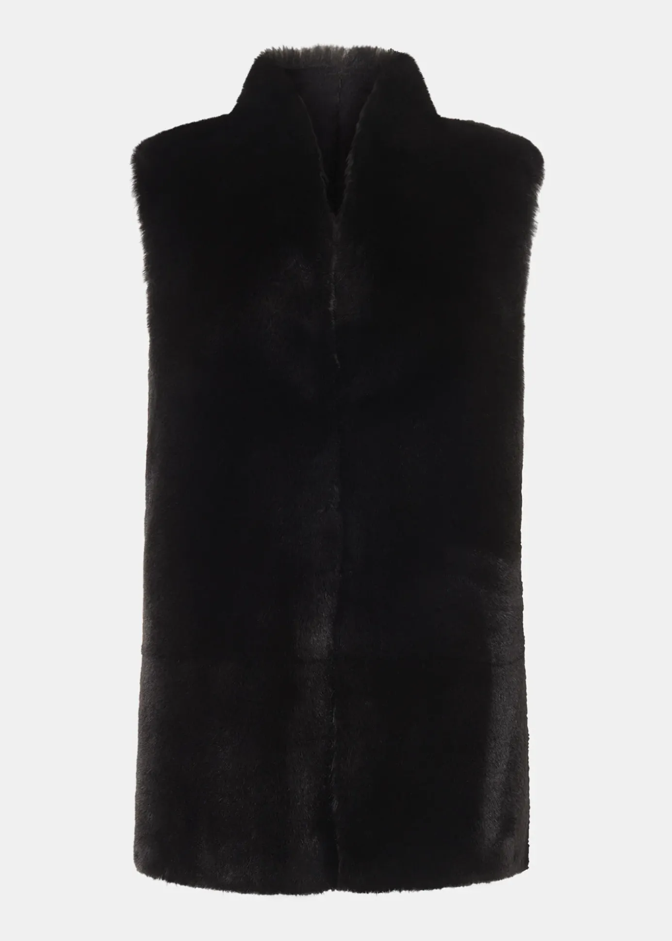 Black Faux Fur Gilet