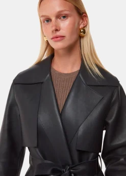 Black Faye Clean Bonded Trench Coat