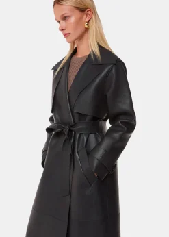 Black Faye Clean Bonded Trench Coat