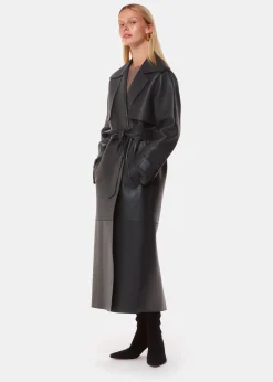 Black Faye Clean Bonded Trench Coat