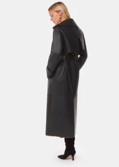 Black Faye Clean Bonded Trench Coat