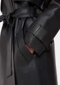 Black Faye Clean Bonded Trench Coat