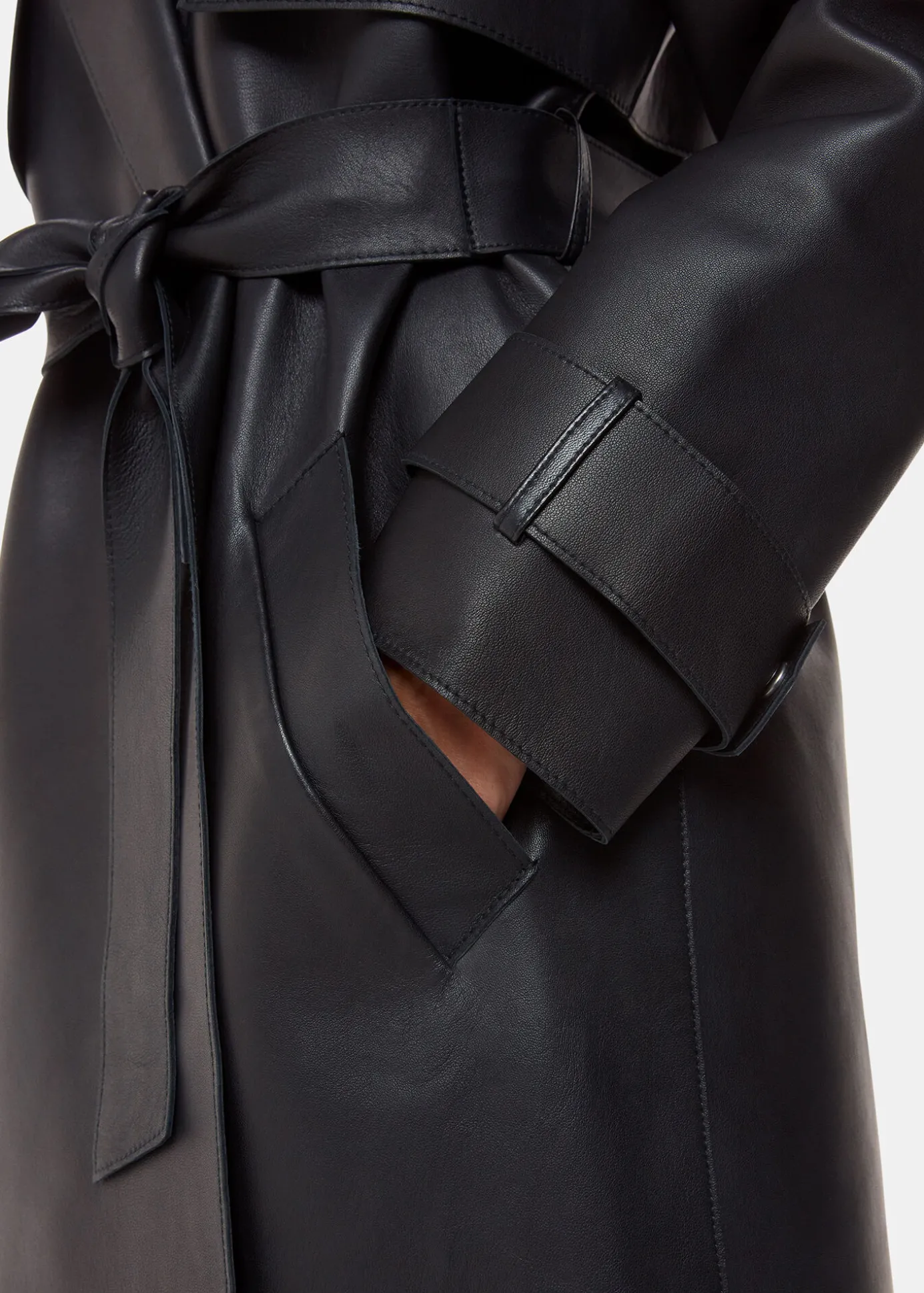 Black Faye Clean Bonded Trench Coat
