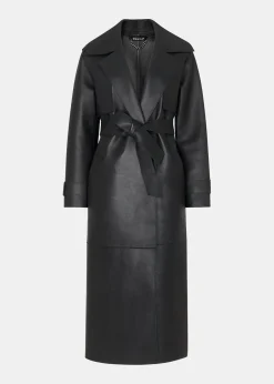 Black Faye Clean Bonded Trench Coat