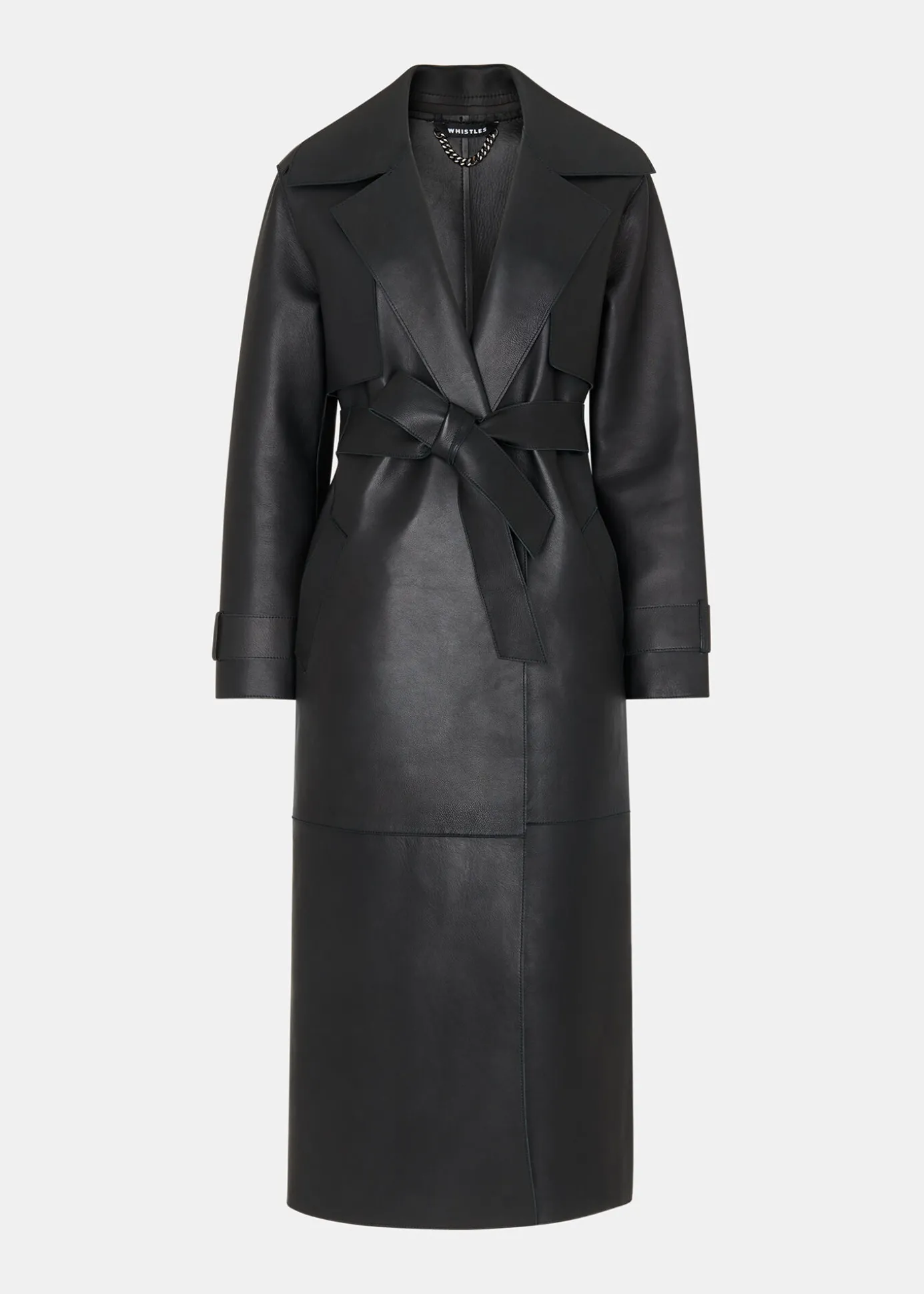 Black Faye Clean Bonded Trench Coat