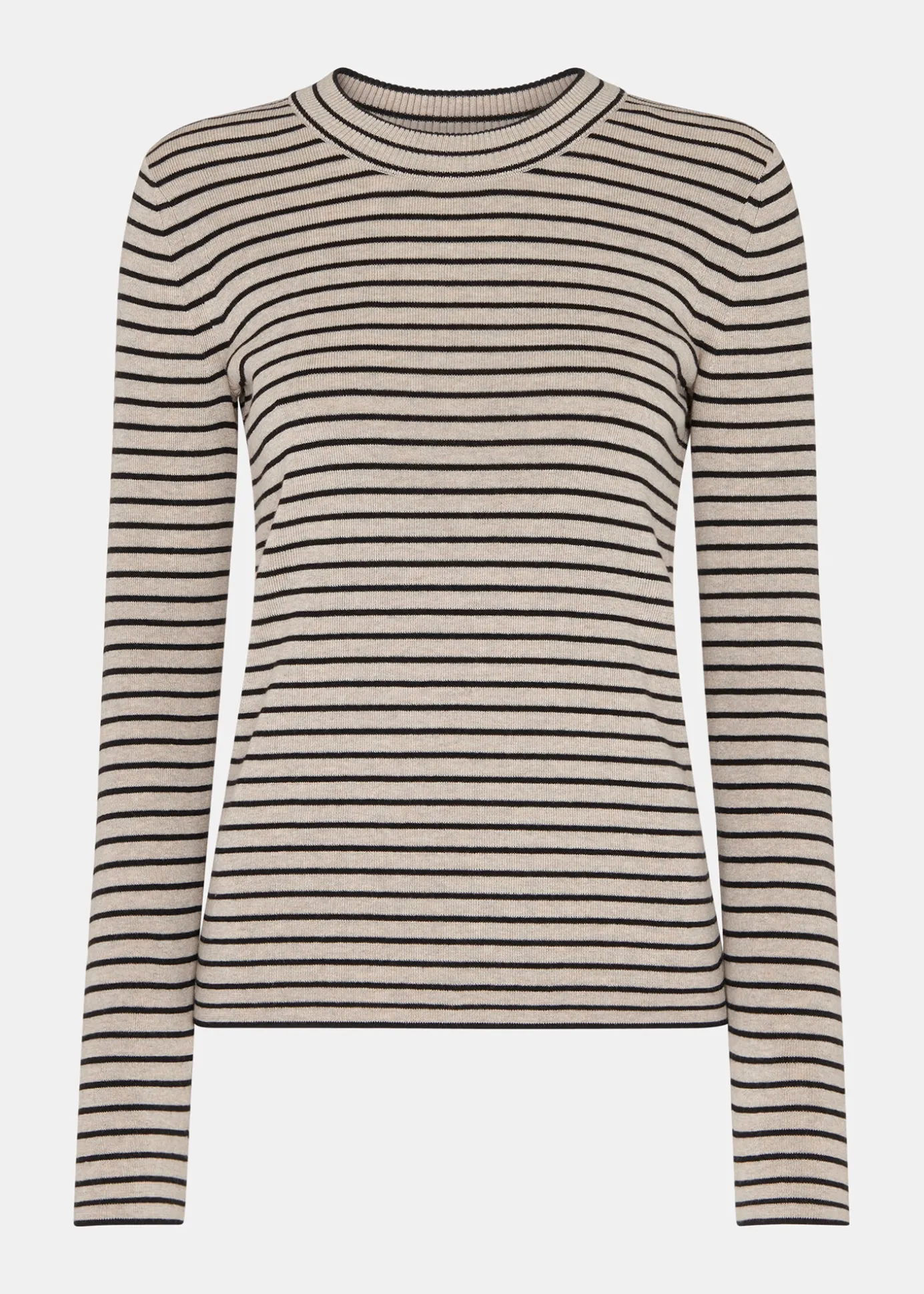 Black Fine Crew Stripe Knit
