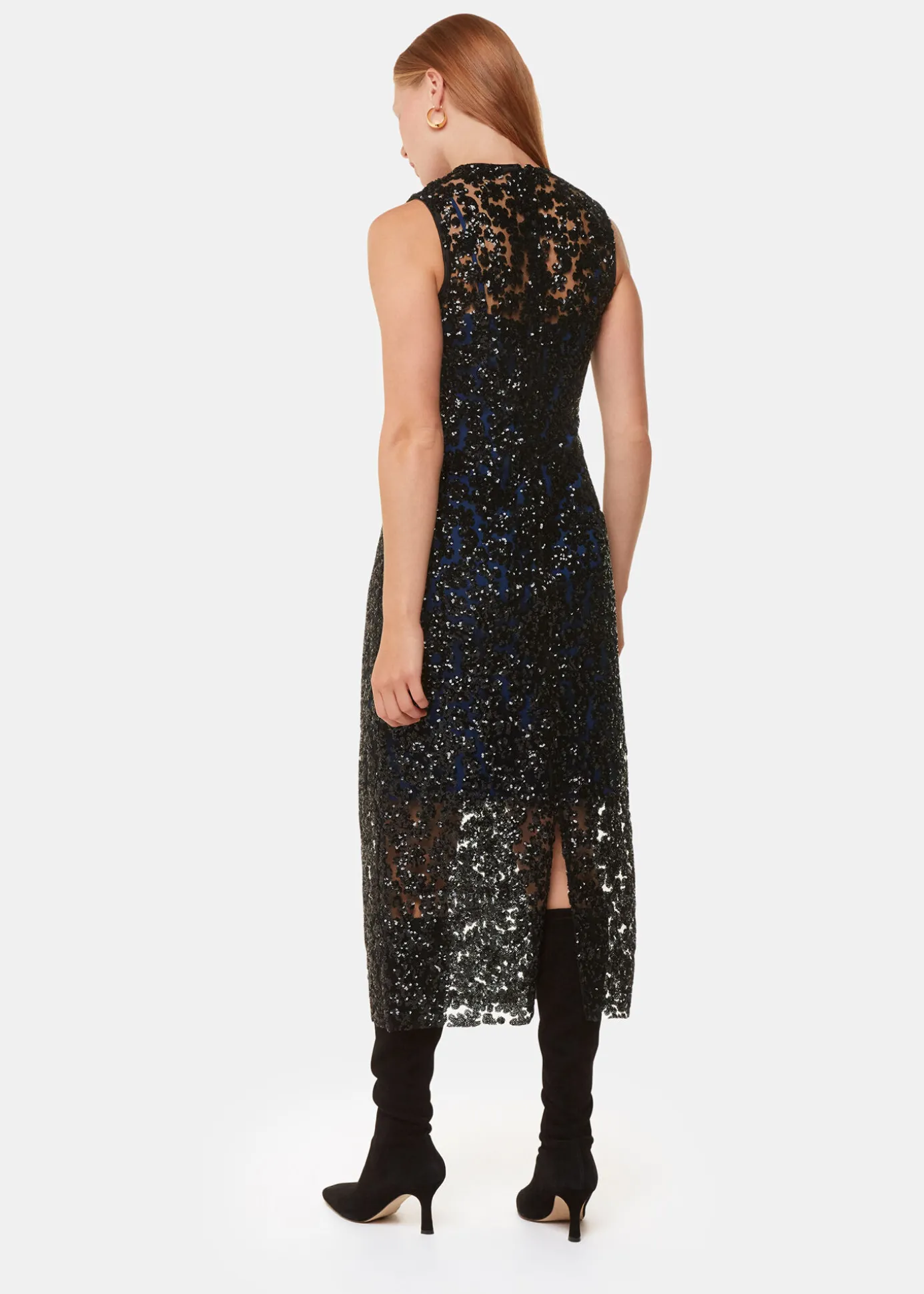 Black Floral Sequin Lyra Dress
