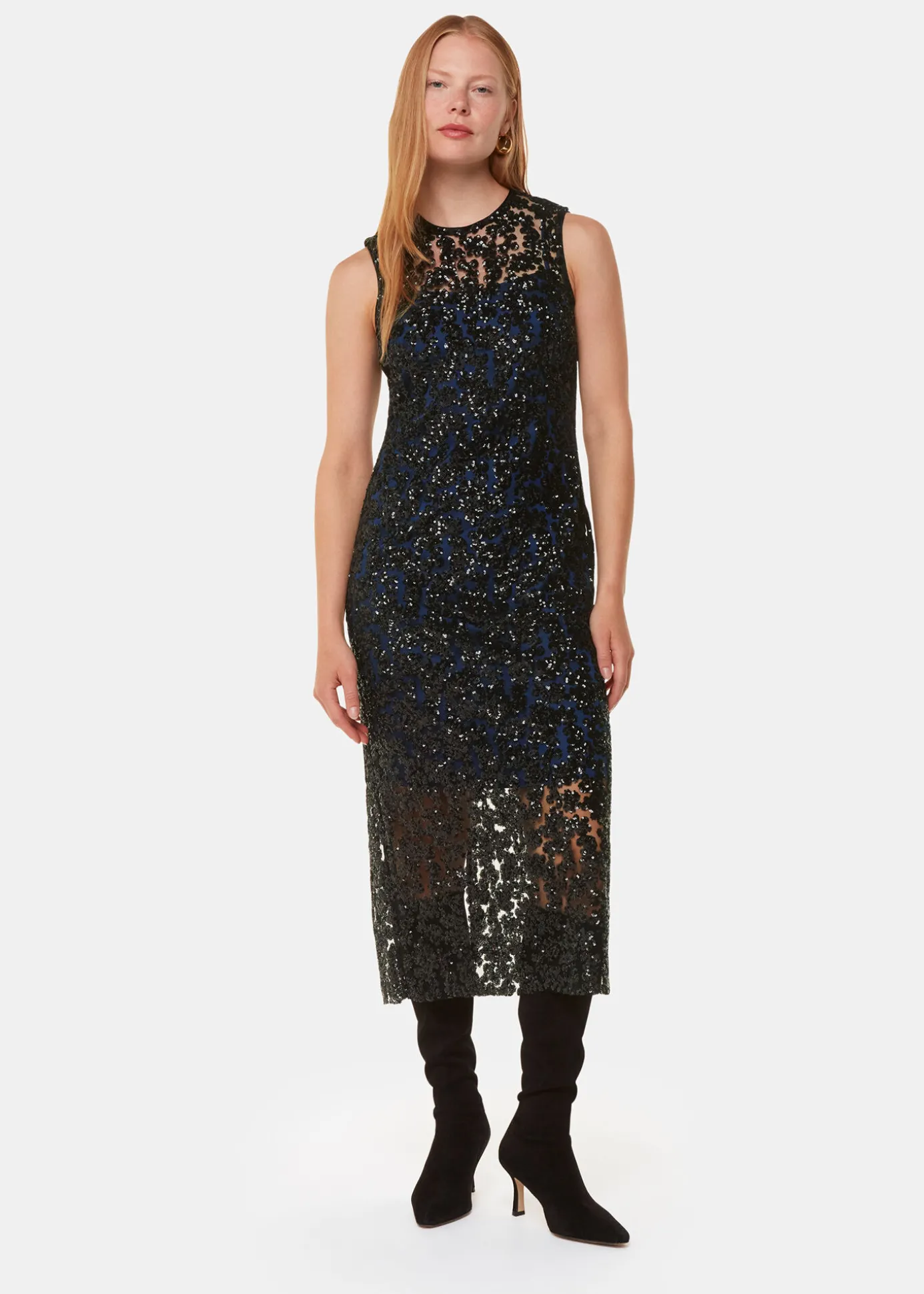 Black Floral Sequin Lyra Dress