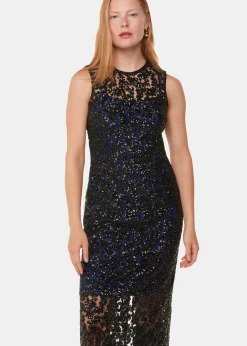 Black Floral Sequin Lyra Dress