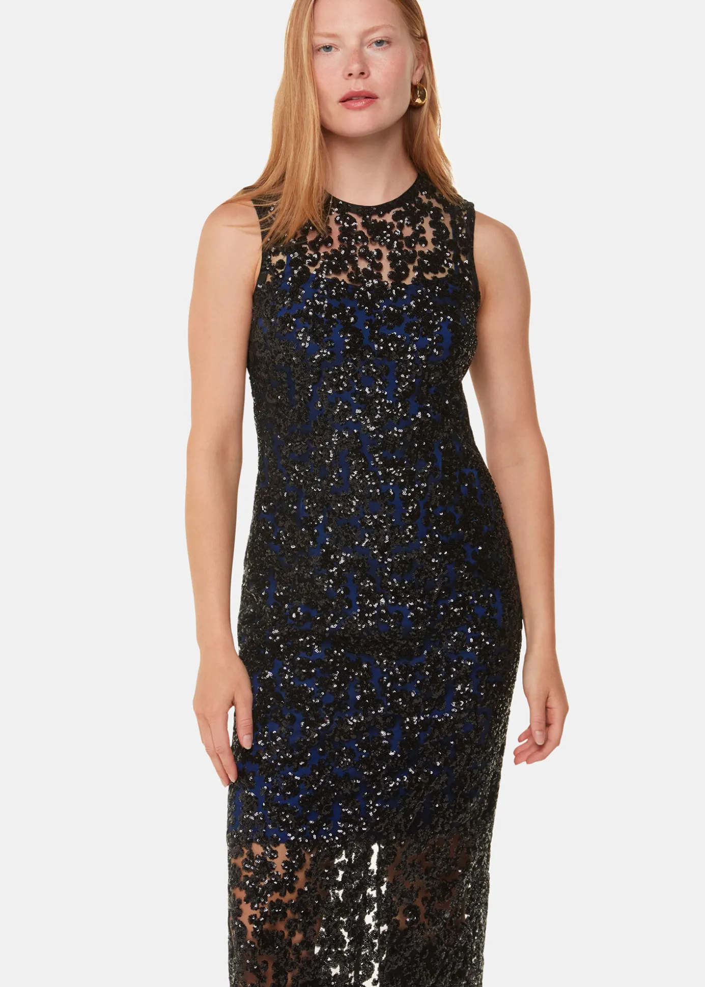 Black Floral Sequin Lyra Dress