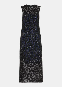 Black Floral Sequin Lyra Dress