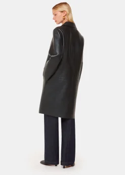 Black Gemma Bonded Leather Coat