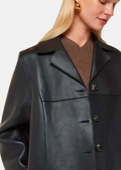 Black Gemma Bonded Leather Coat