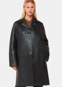 Black Gemma Bonded Leather Coat