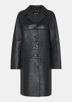 Black Gemma Bonded Leather Coat