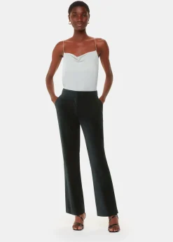 Black Helena Velvet Straight Trouser